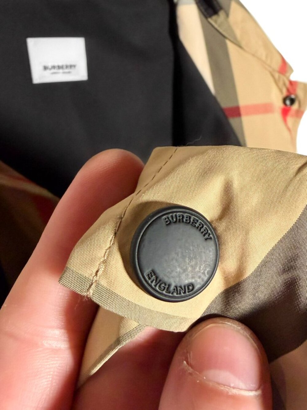 Burberry Beige Archive Check Nylon Shirt Jacket - Picture 5 of 10